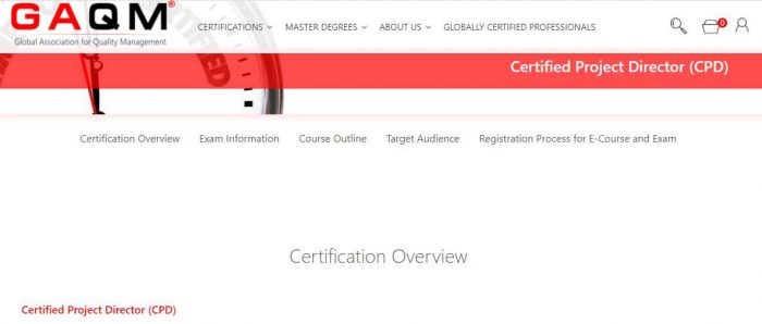 CPD- project management certifications